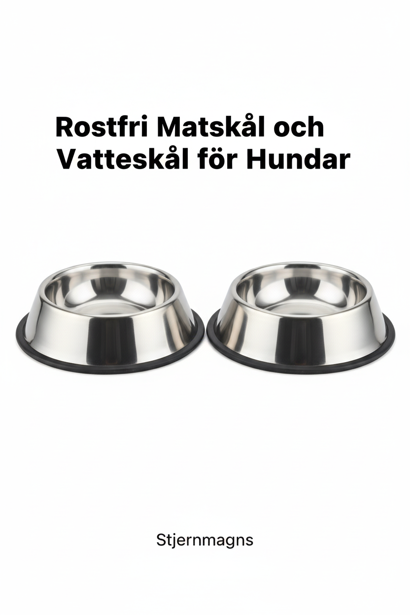 Rostfri Matskål och Vattenskål för Hundar