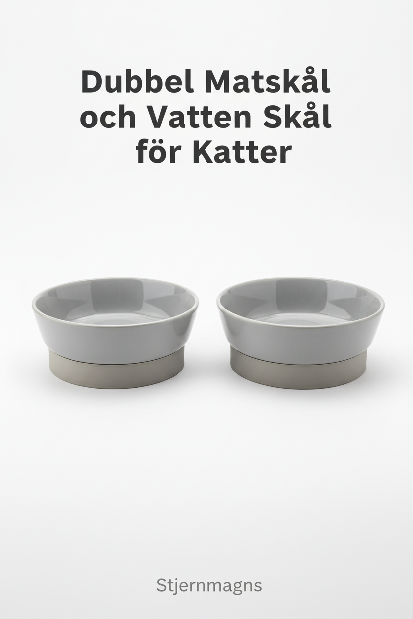 Dubbel Matskål och Vattenskål för Katter