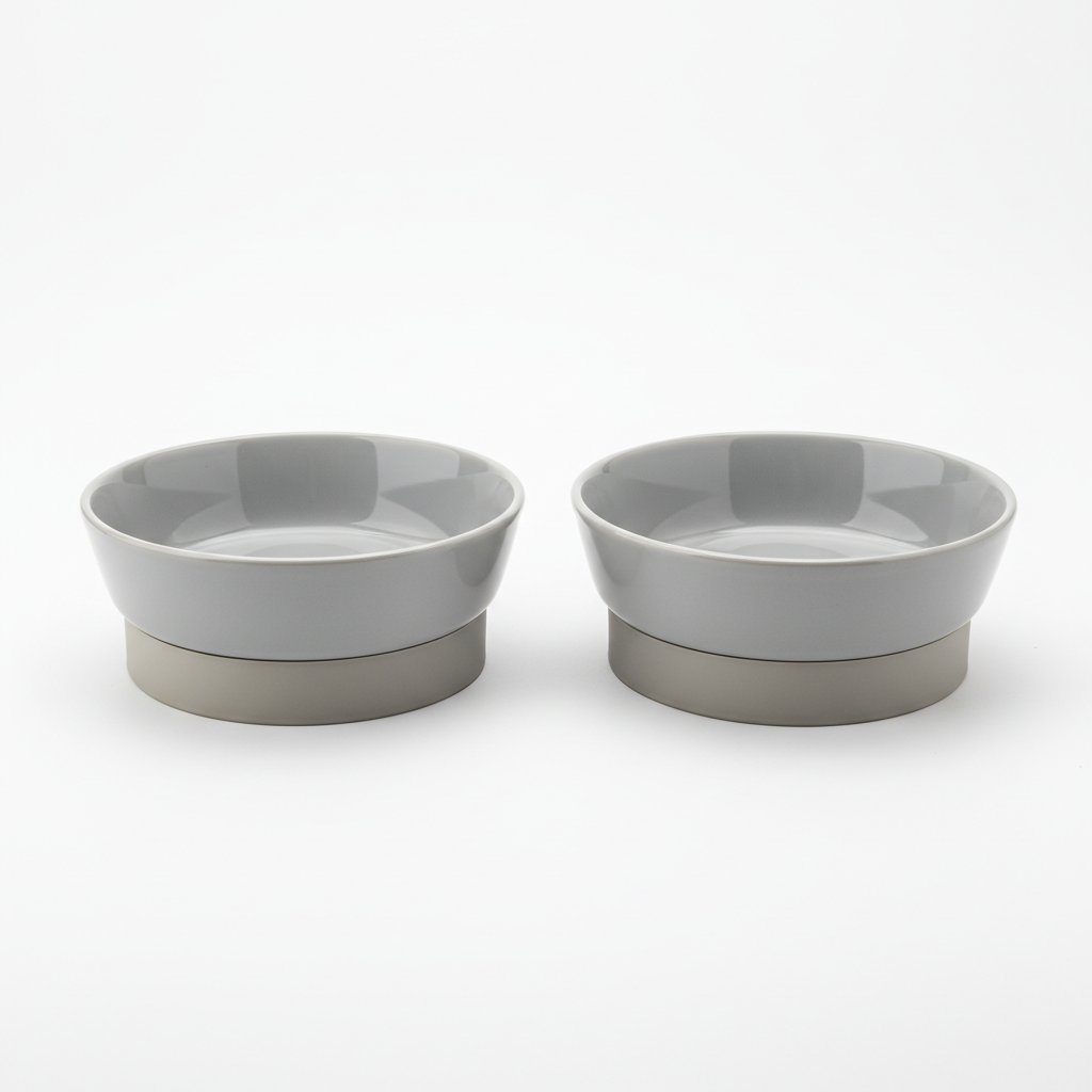 Dubbel Matskål och Vattenskål för Katter