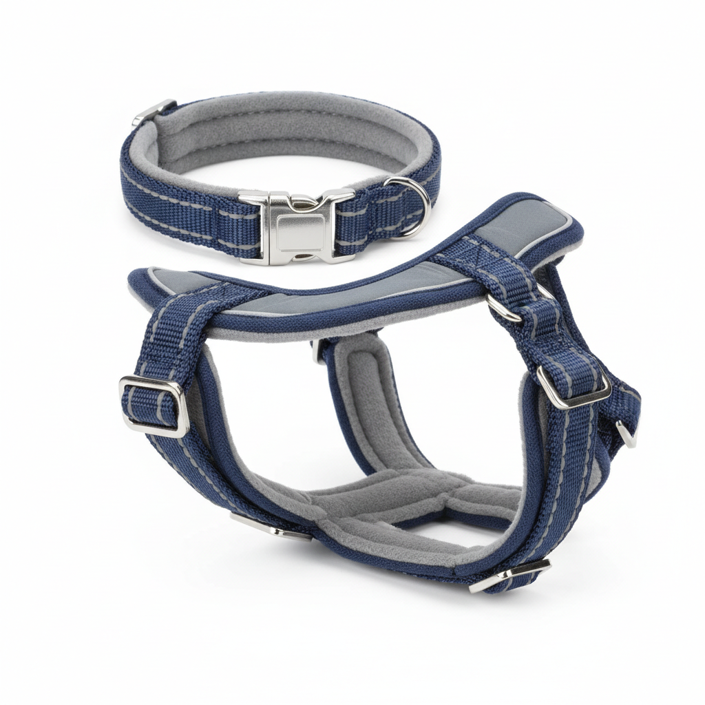 Justerbart Katthalsband och Sele Set