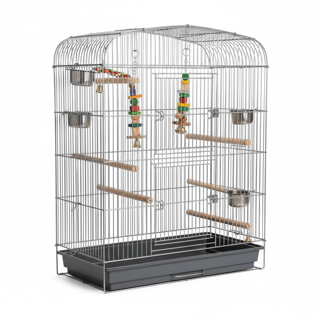 Rymlig Fågelbur med Tillbehör