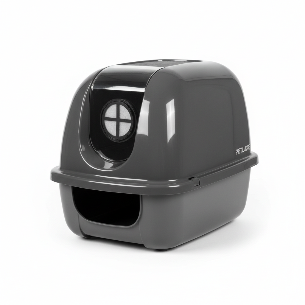 Självrenande Kattlåda med Lock
